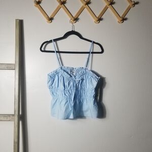 NWT NO BOUNDARIES WOMEN'S BLUE CROPPED TOP SIZE LARGE